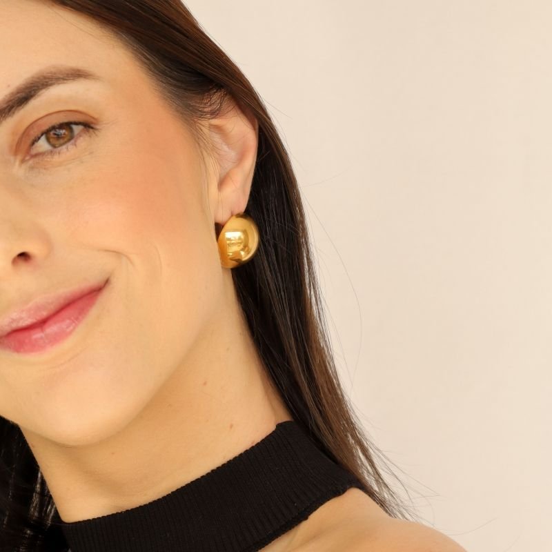 Brinco Esfera Moderno em Aço Inox (Linha Premium)