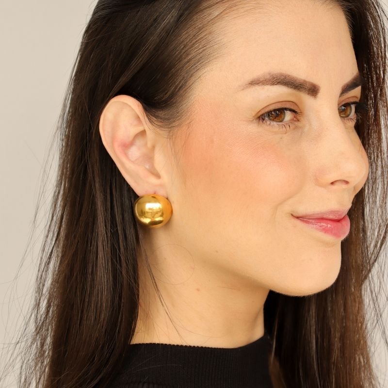 Brinco Esfera Moderno em Aço Inox (Linha Premium)