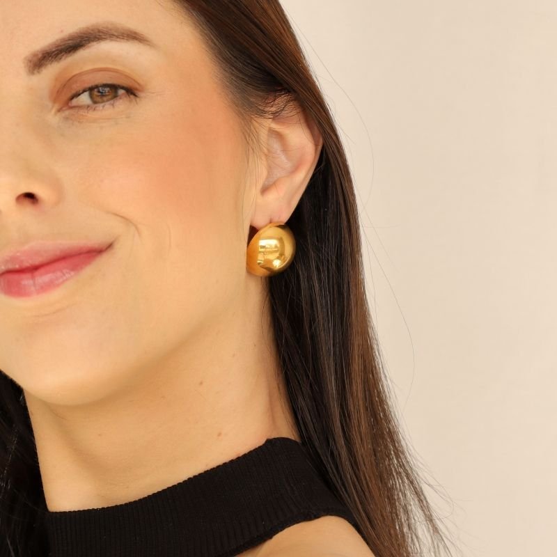 Brinco Esfera Moderno em Aço Inox (Linha Premium)