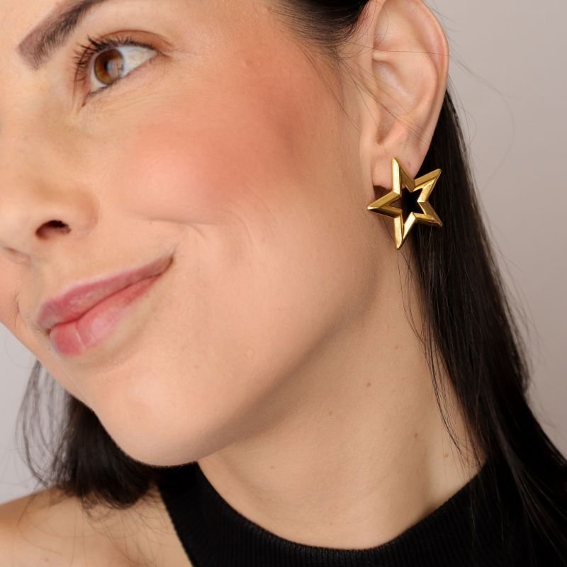 Brinco Estrela em Aço Inox
