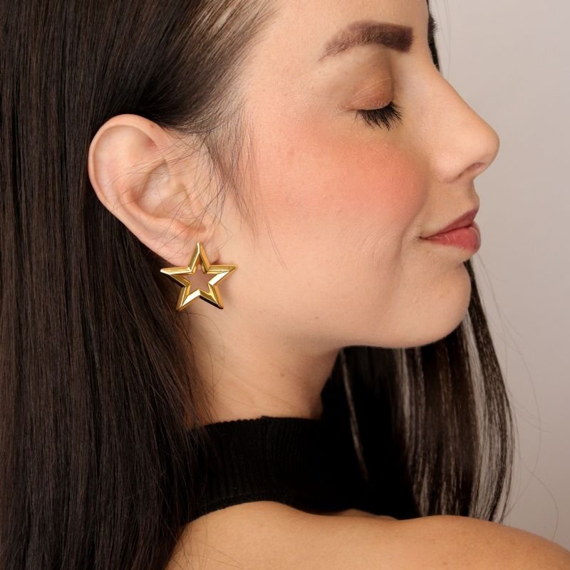 Brinco Estrela em Aço Inox