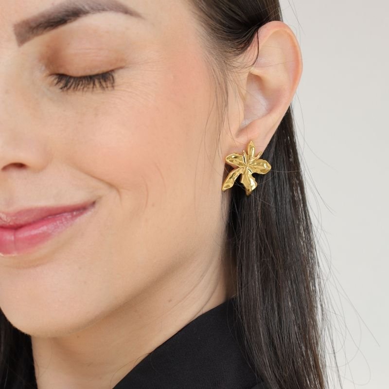 Brinco Flor em Aço Inox (Linha Premium)