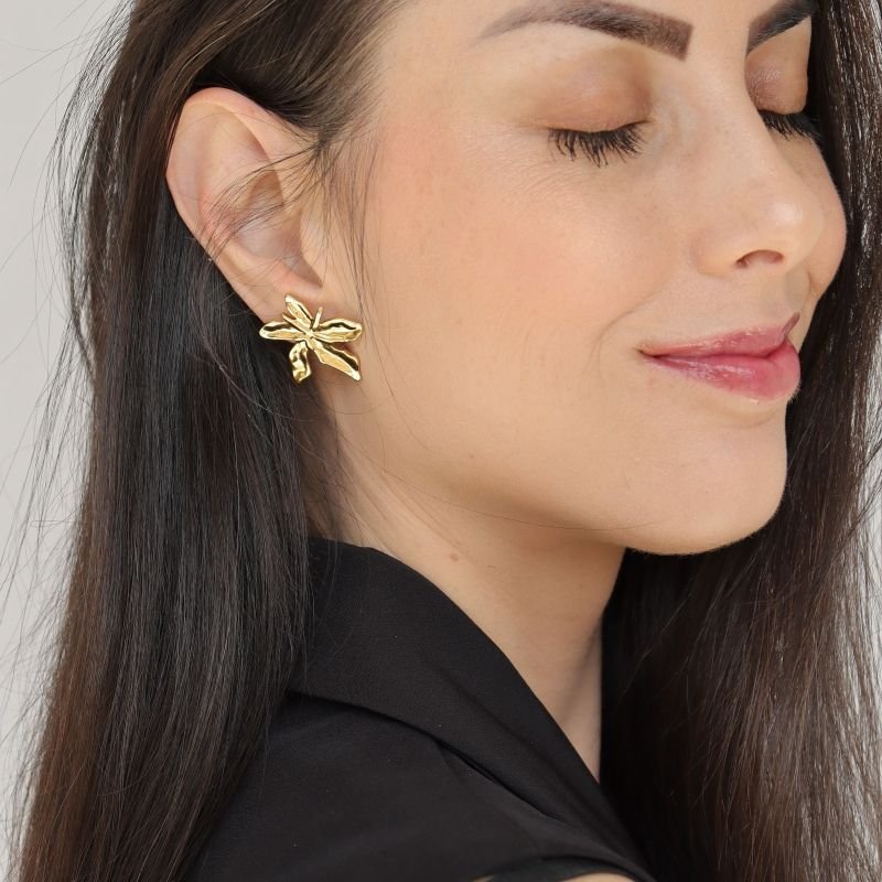 Brinco Flor em Aço Inox (Linha Premium)