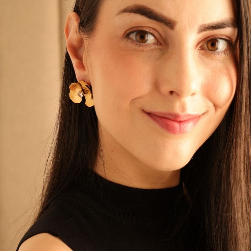 Brinco Flor em Aço Inox (Linha Premium)