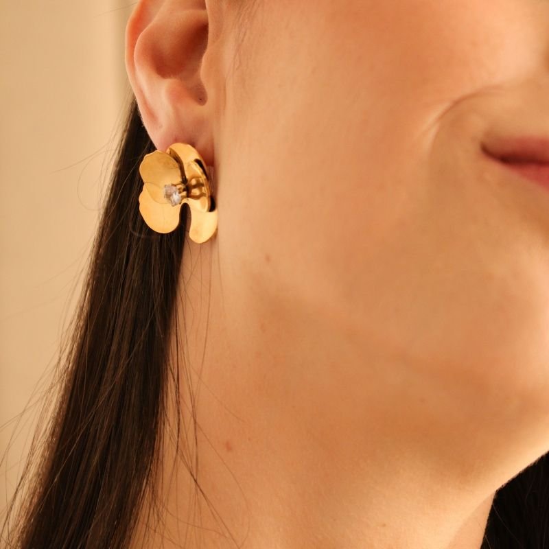 Brinco Flor em Aço Inox (Linha Premium)