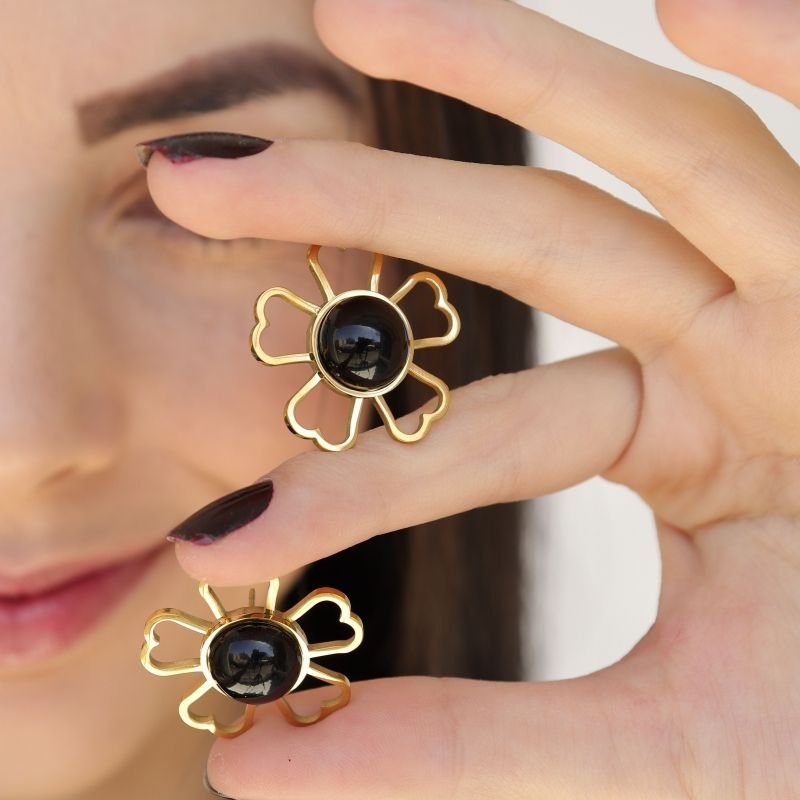 Brinco Flor em Aço Inox