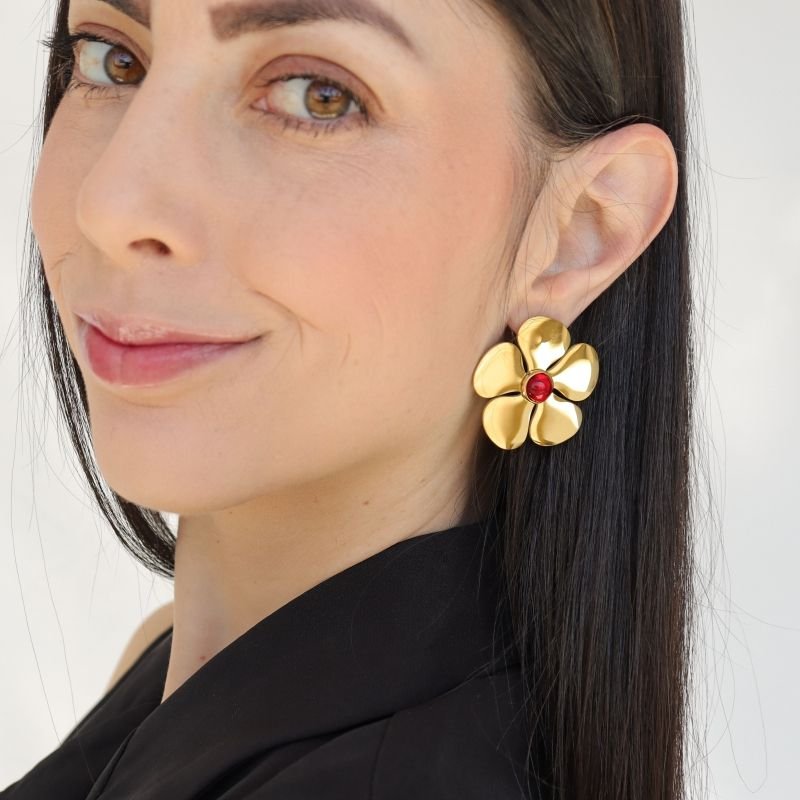 Brinco Flor Orgânica em Aço Inox (Linha Premium)