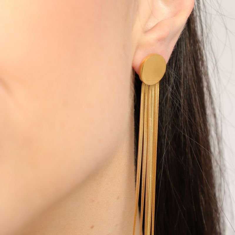 Brinco Franja Lisa em Aço Inox (Linha Premium)