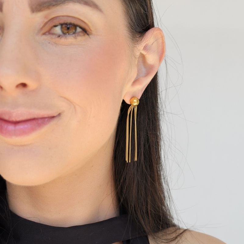 Brinco Franja Moderno em Aço Inox