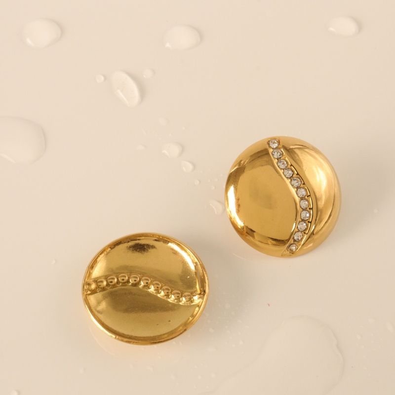 Brinco Geométrico com Strass em Aço Inox (Linha Premium)