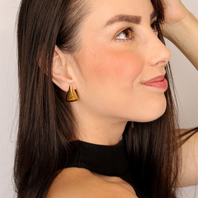 Brinco Geométrico Minimalista Aço Inox (Linha Premium)