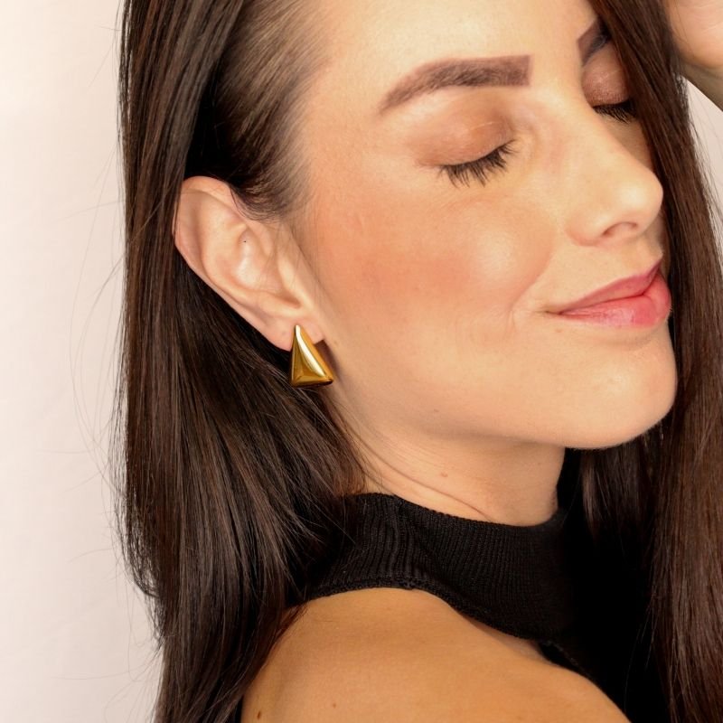 Brinco Geométrico Minimalista Aço Inox (Linha Premium)