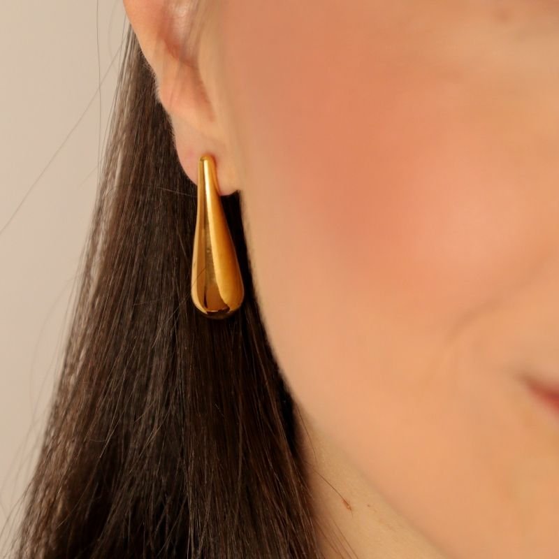 Brinco Gota Longa em Aço Inox (Linha Premium)