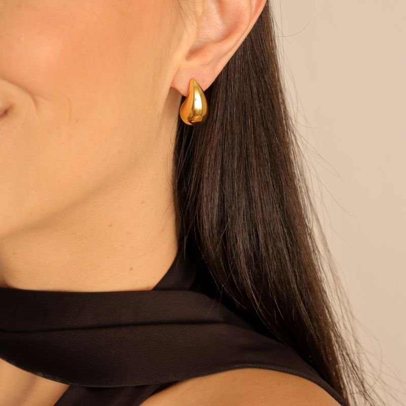 Brinco Gota Médio Pequeno em Aço Inox (Linha Premium)