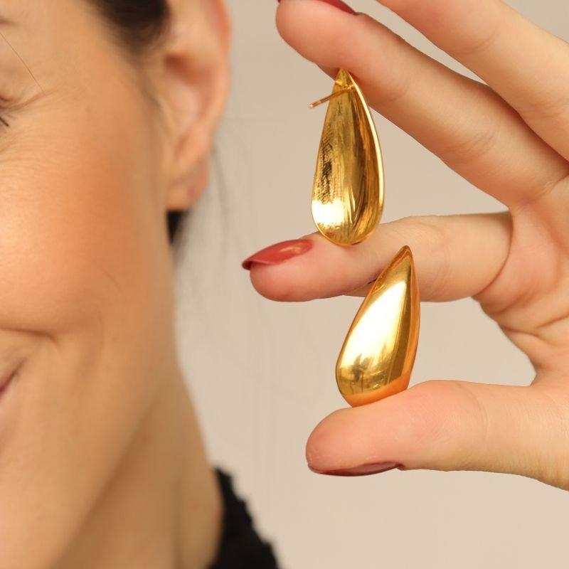 Brinco Gota Minimalista em Aço Inox (Linha Premium)