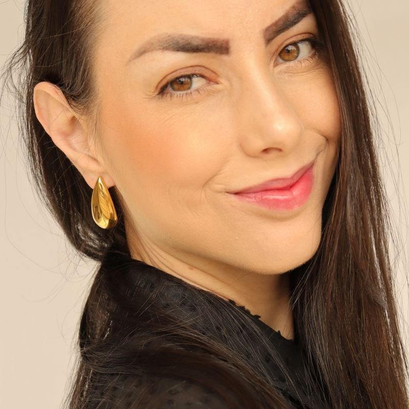 Brinco Gota Minimalista em Aço Inox (Linha Premium)