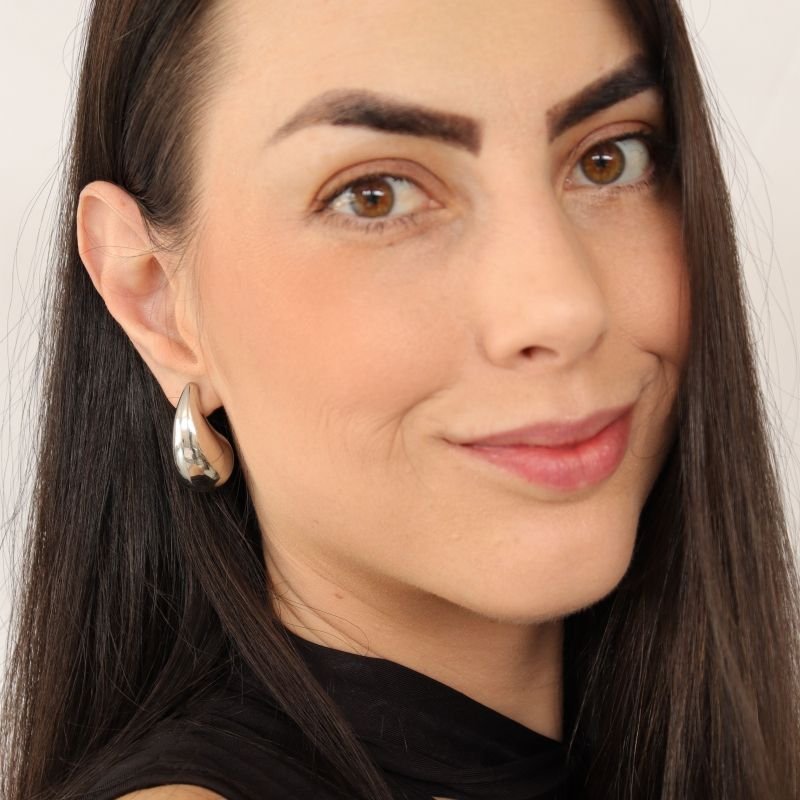 Brinco Gota Maior em Aço Inox (Linha Premium)