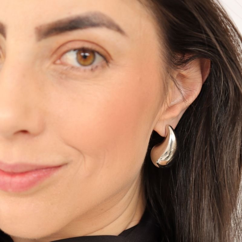 Brinco Gota Maior em Aço Inox (Linha Premium)