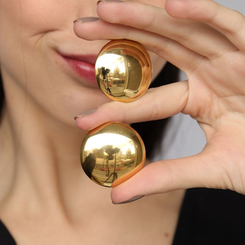 Brinco Grande Esfera em Aço Inox (Linha Premium) (9g)