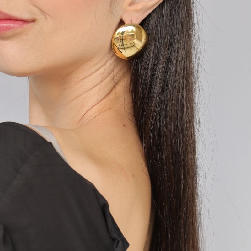 Brinco Grande Esfera em Aço Inox (Linha Premium) (9g)