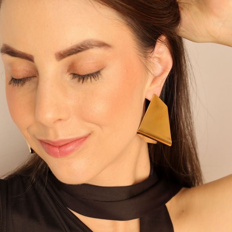 Brinco Grande Moderno em Aço Inox (Linha Premium)