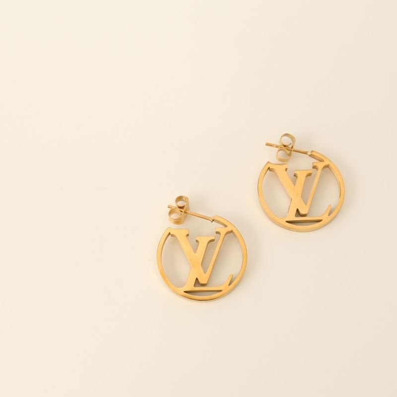 Brinco Inspiração Louis Vuitton Argolinha em Aço Inox