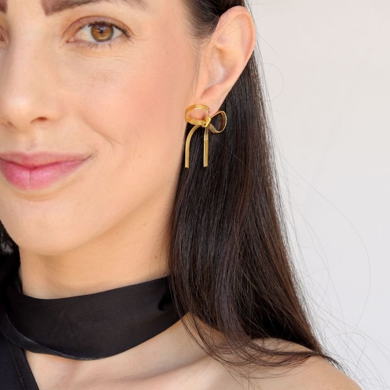 Brinco Laço Moderno em Aço Inox (Linha Premium)