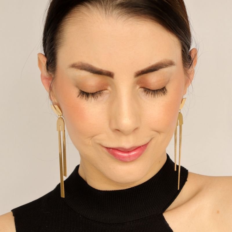 Brinco Laminado Moderno em Aço Inox (Linha Premium)