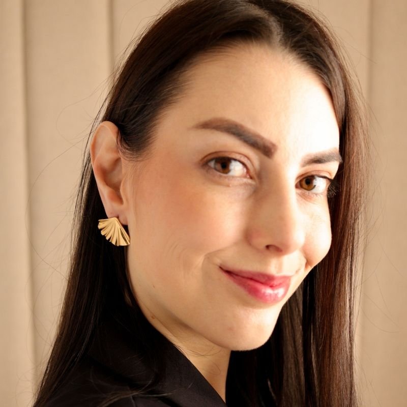 Brinco Leque em Aço Inox