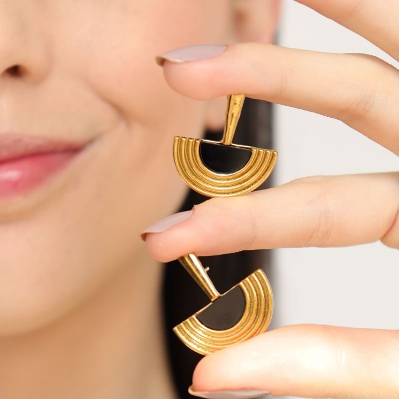 Brinco Leque Tamanho M em Aço Inox (Linha Premium)