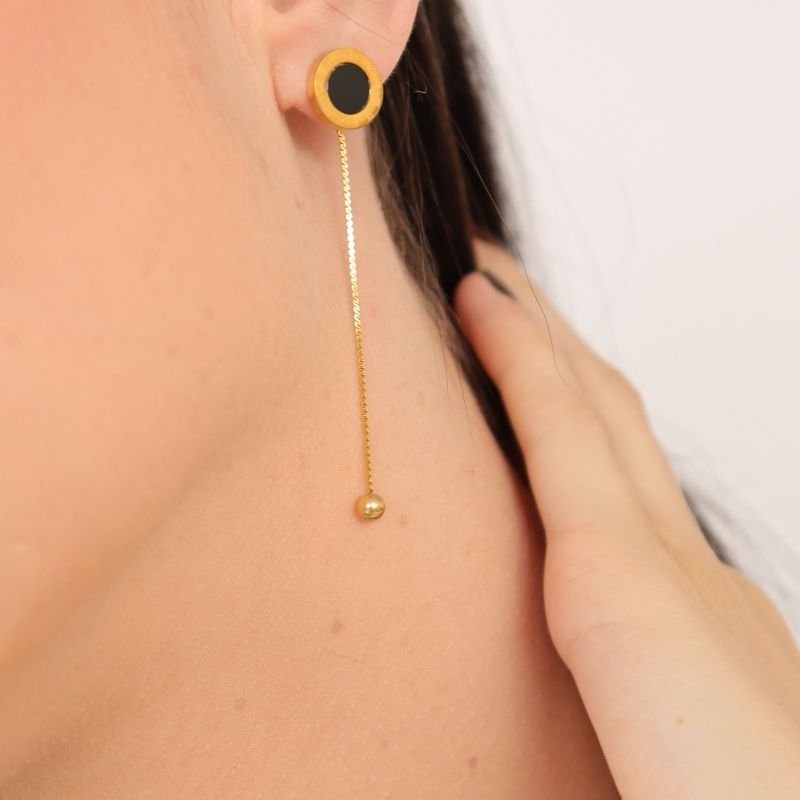 Brinco Longo Moderno em Aço Inox (Linha Premium)