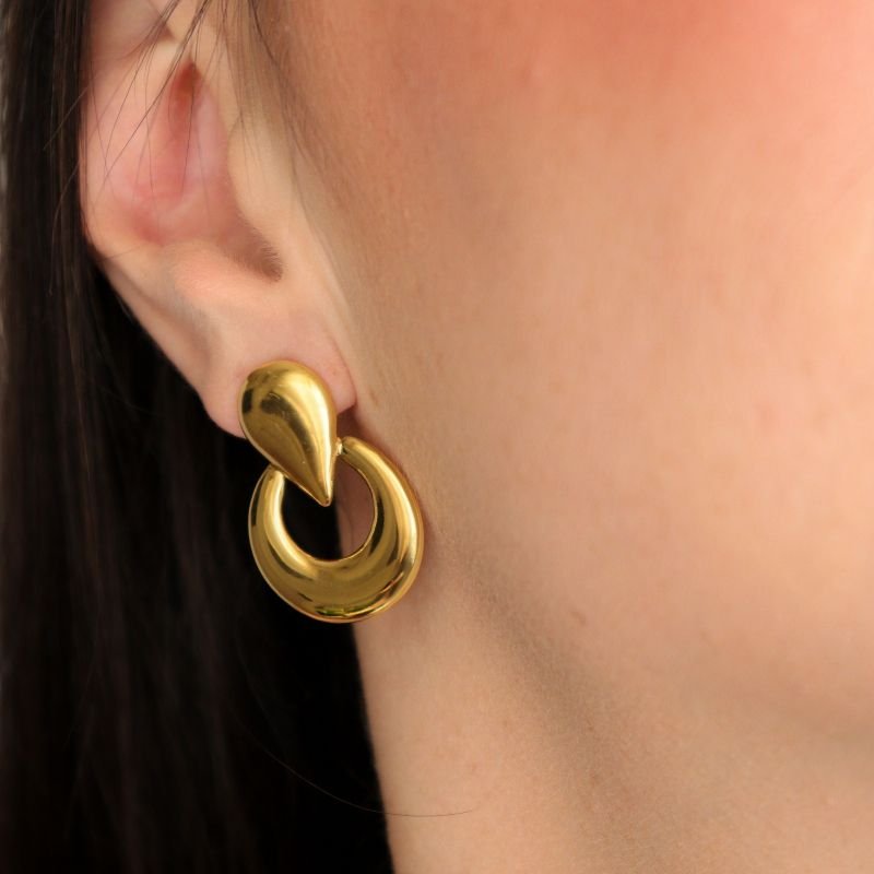 Brinco Minimalista Moderno Aço Inox