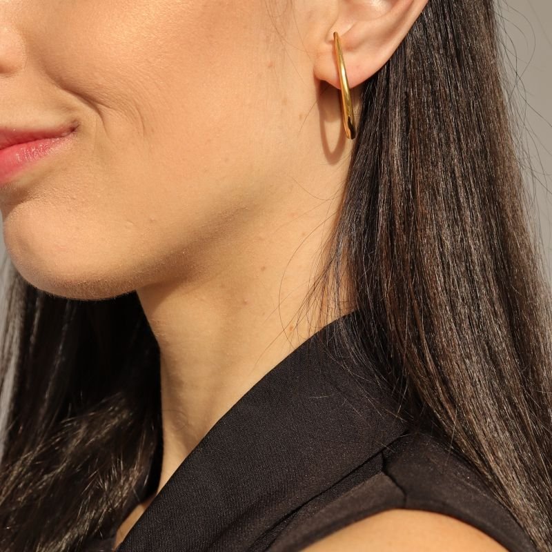 Brinco Minimalista Moderno em Aço Inox (Linha Premium)