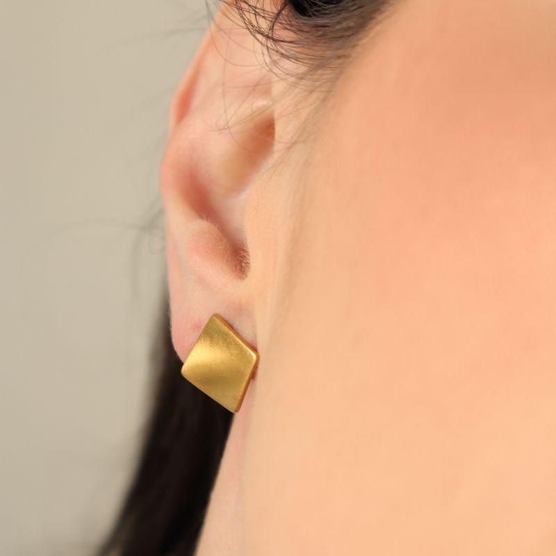 Brinco Moderno Escovado Tamanho P em Aço Inox