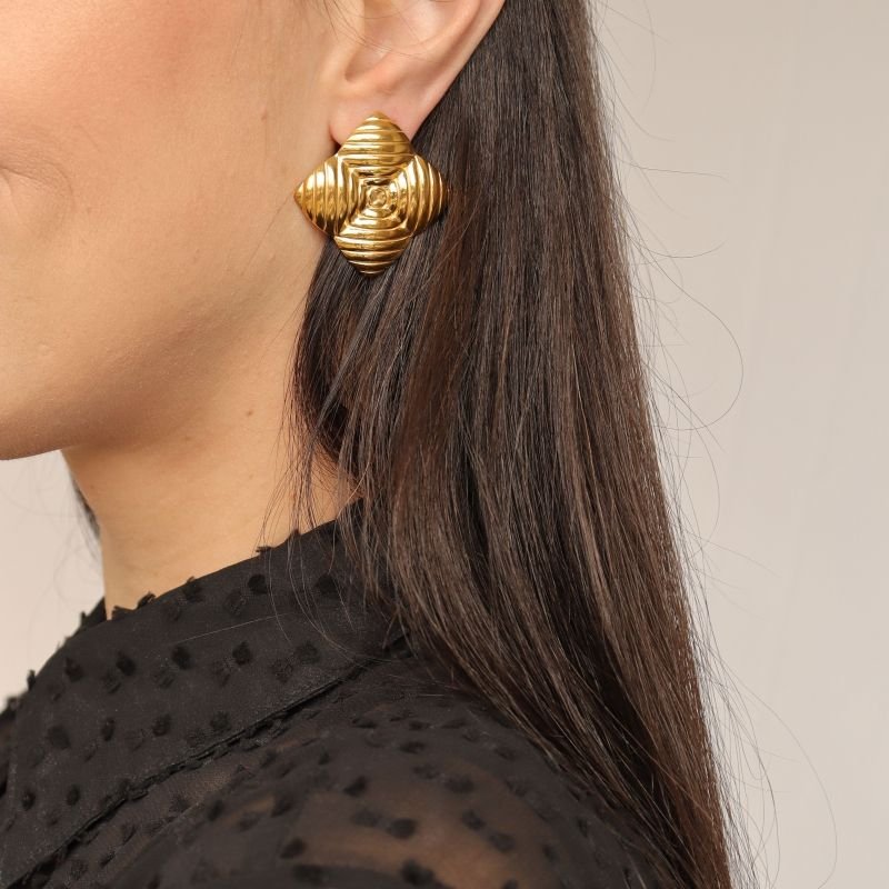 Brinco Moderno Geométrico em Aço Inox (Linha Premium)