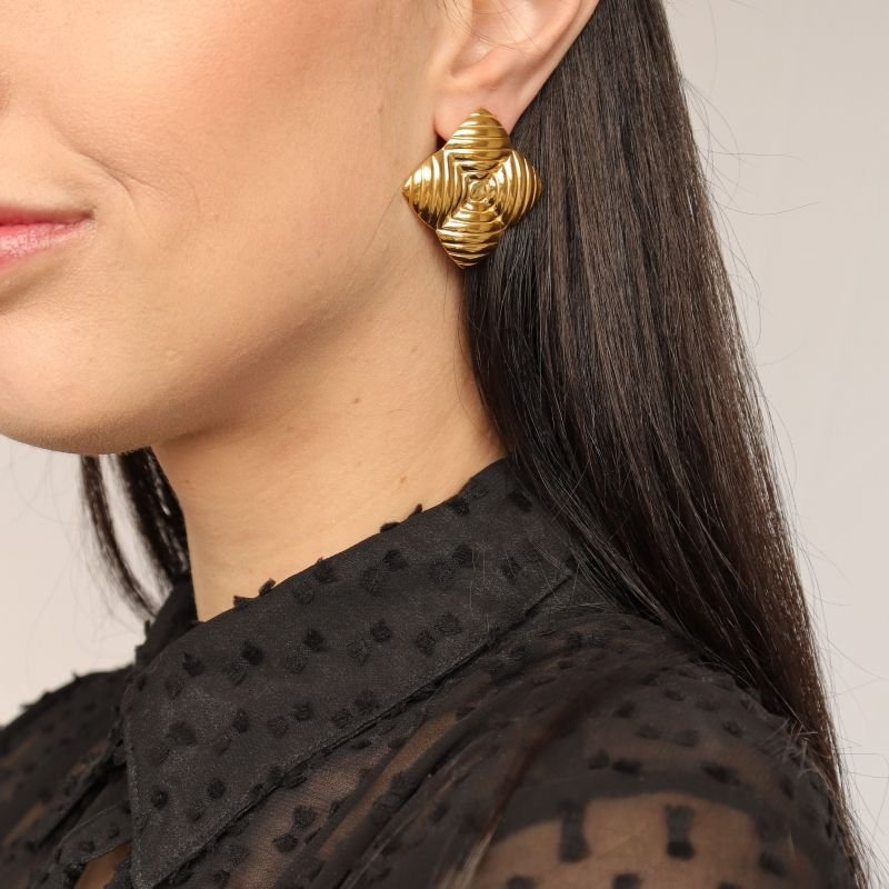 Brinco Moderno Geométrico em Aço Inox (Linha Premium)