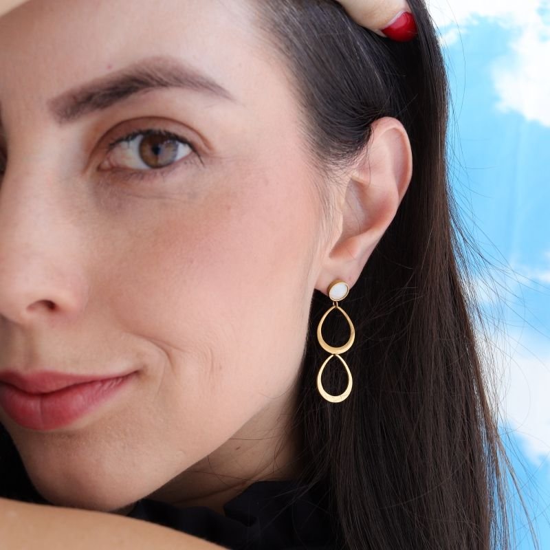 Brinco Moderno Geométrico Leve em Aço Inox