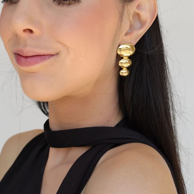 Brinco Moderno Orgânico em Aço Inox