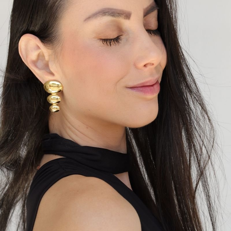 Brinco Moderno Orgânico em Aço Inox