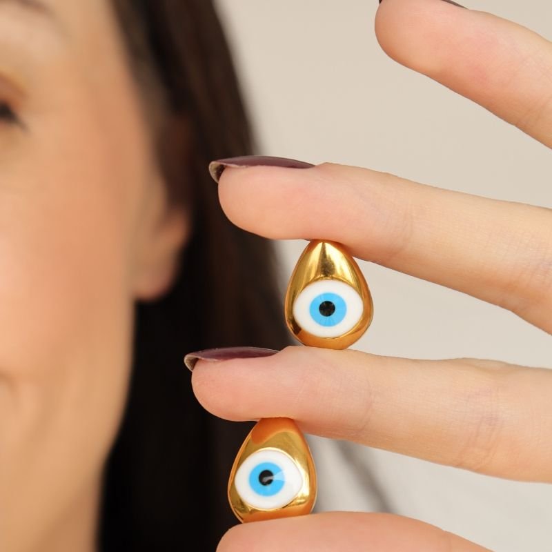 Brinco Olho Grego em Aço Inox (Linha Premium)