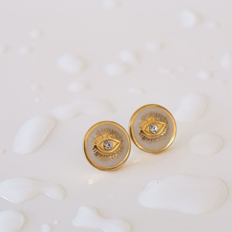 Brinco Olho Grego em Aço Inox