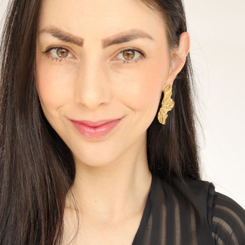 Brinco Orgânico Pétala em Aço Inox (Linha Premium)