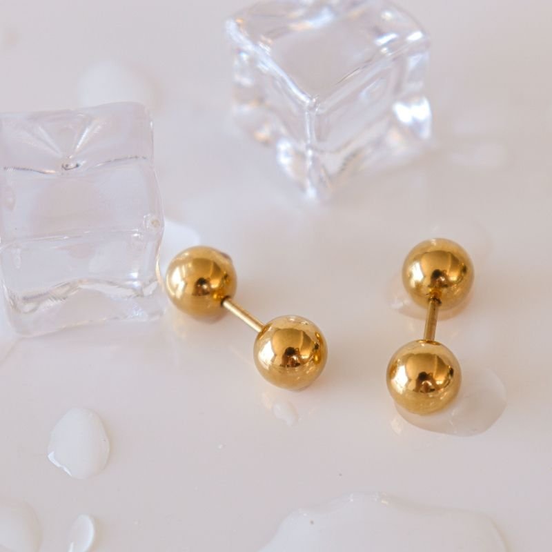 Brinco Parafuso Esfera Moderno em Aço Inox (Peso 12g)