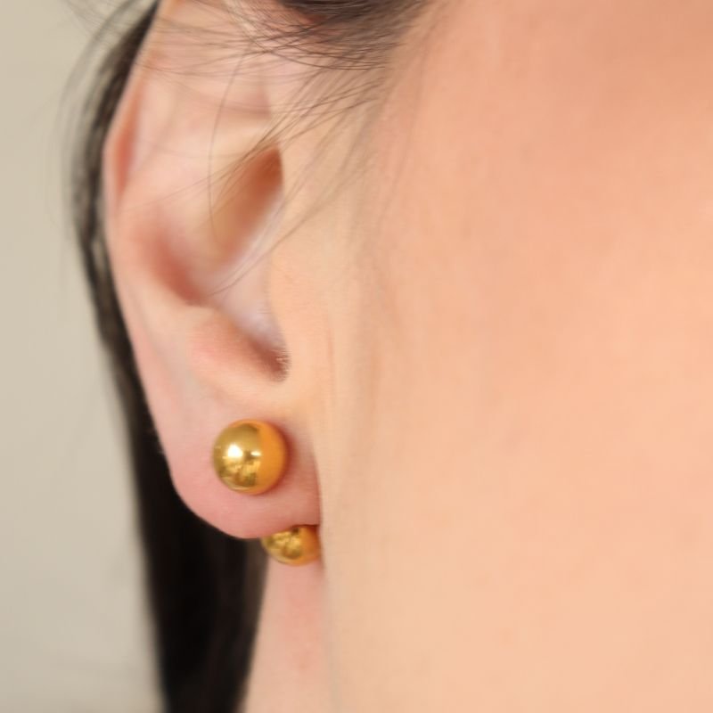 Brinco Parafuso Esfera Moderno em Aço Inox (Peso 12g)