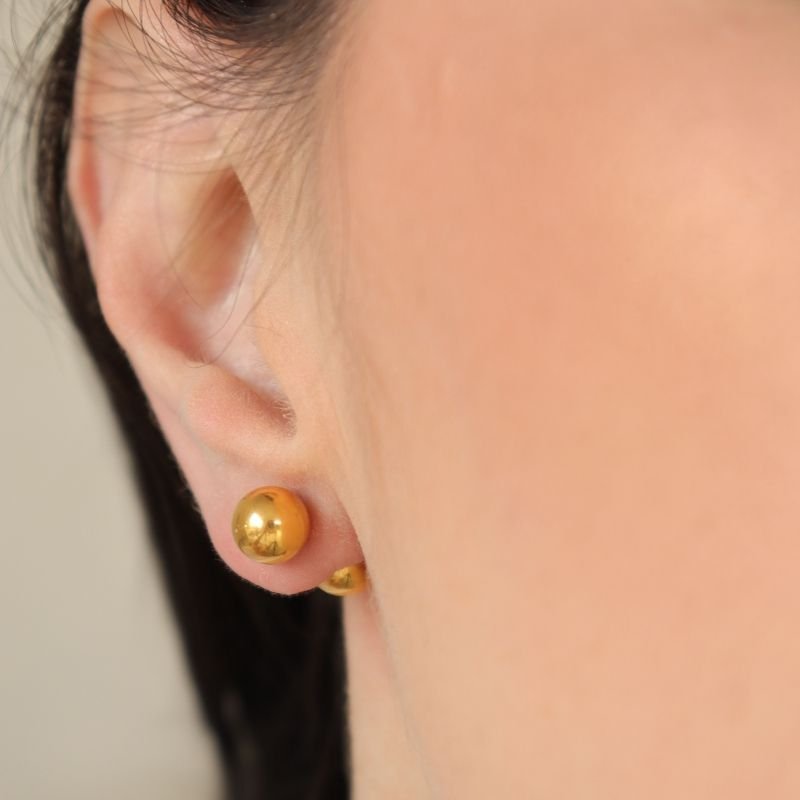 Brinco Parafuso Esfera Moderno em Aço Inox (Peso 12g)