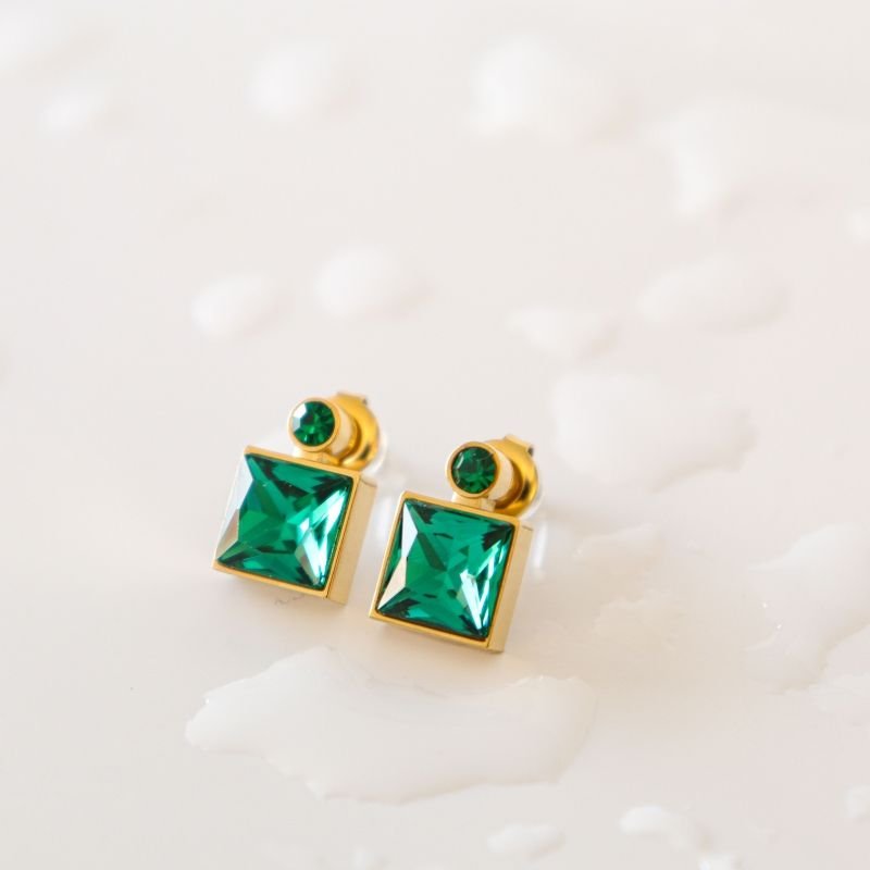 Brinco Pedra Moderno em Aço Inox (Linha Premium) Peso 7g