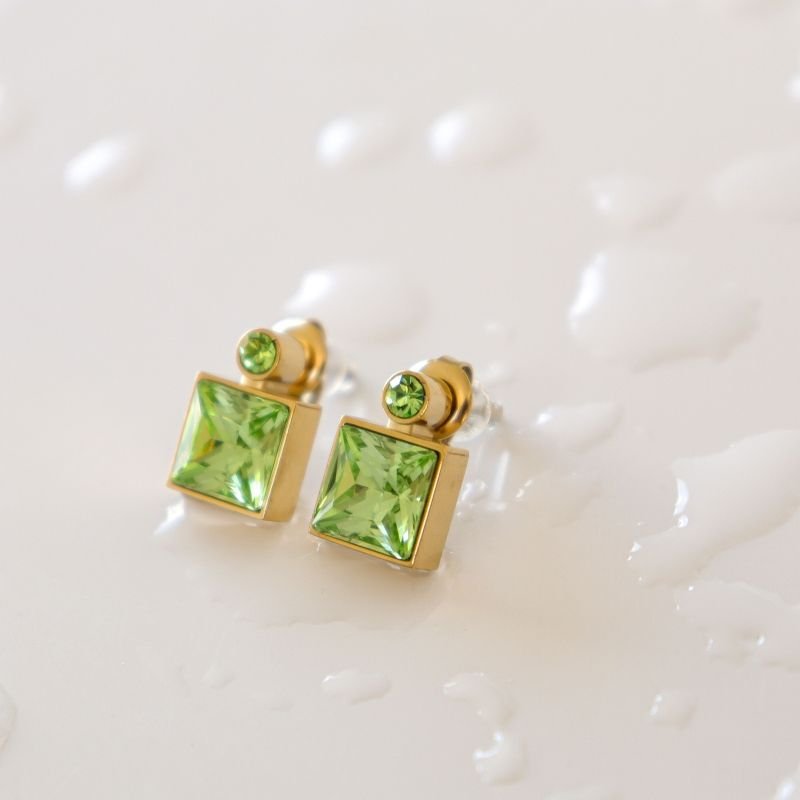 Brinco Pedra Moderno em Aço Inox (Linha Premium) Peso 7g