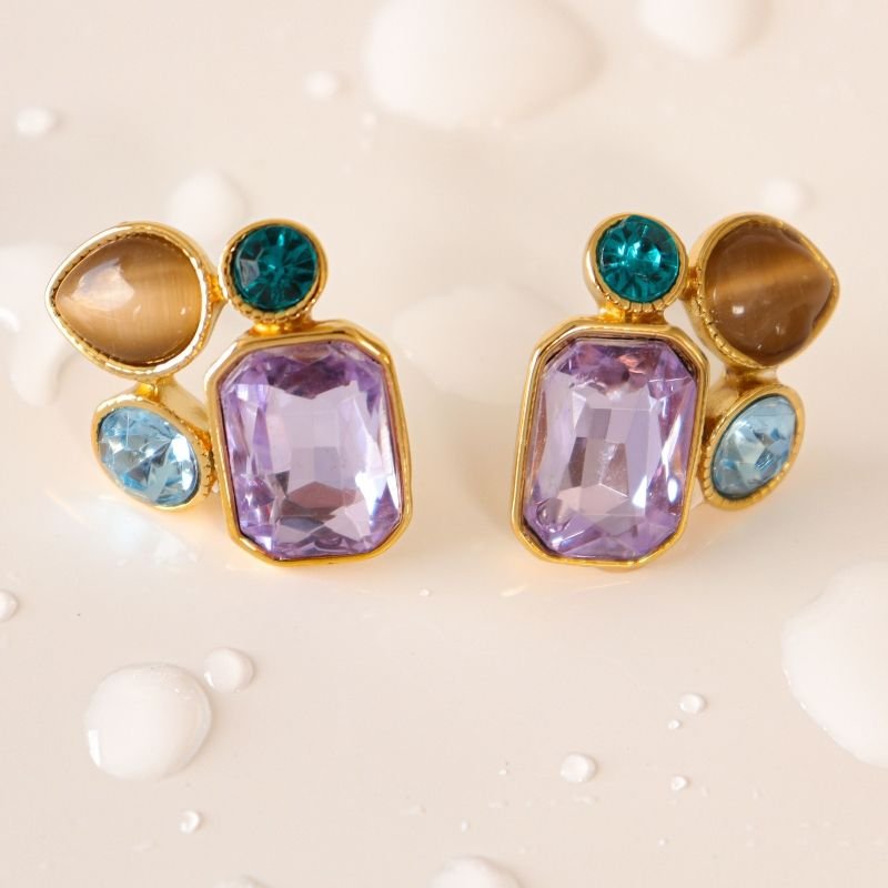 Brinco Pedras em Aço Inox (Linha Premium) Peso 7g