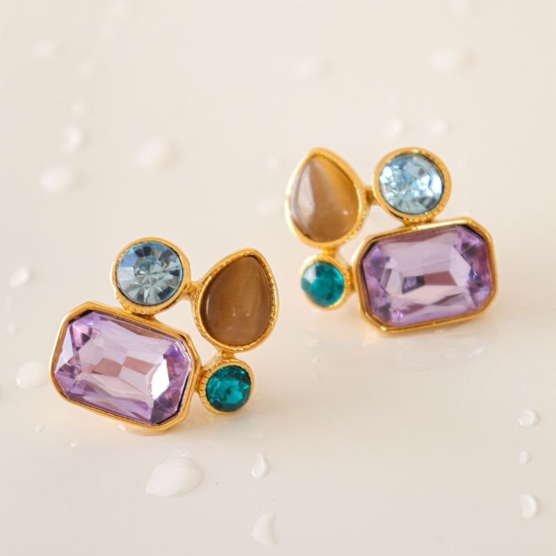 Brinco Pedras em Aço Inox (Linha Premium) Peso 7g