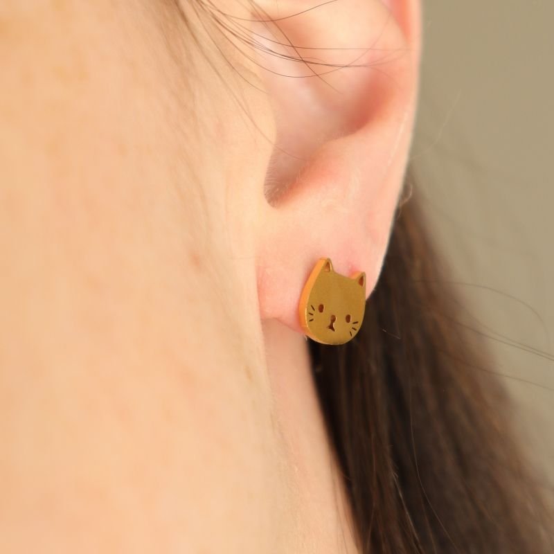 Brinco Pequeno Gatinho em Aço Inox
